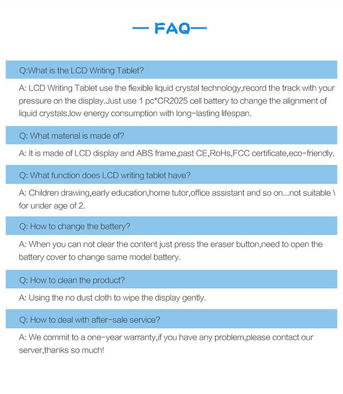 E-paper LCD writing tablet